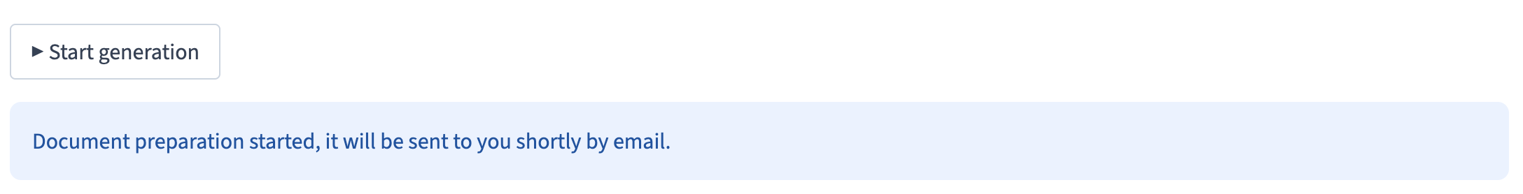 Documentation Generation — confirmation message